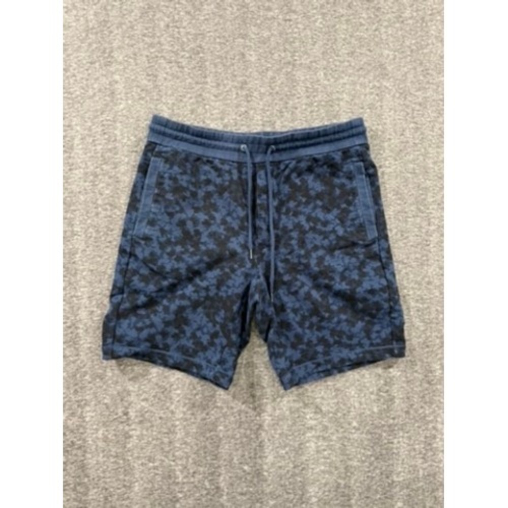 Michael Kors Mens Blue Camo Sweat Shorts Drawstring Waistband Size M